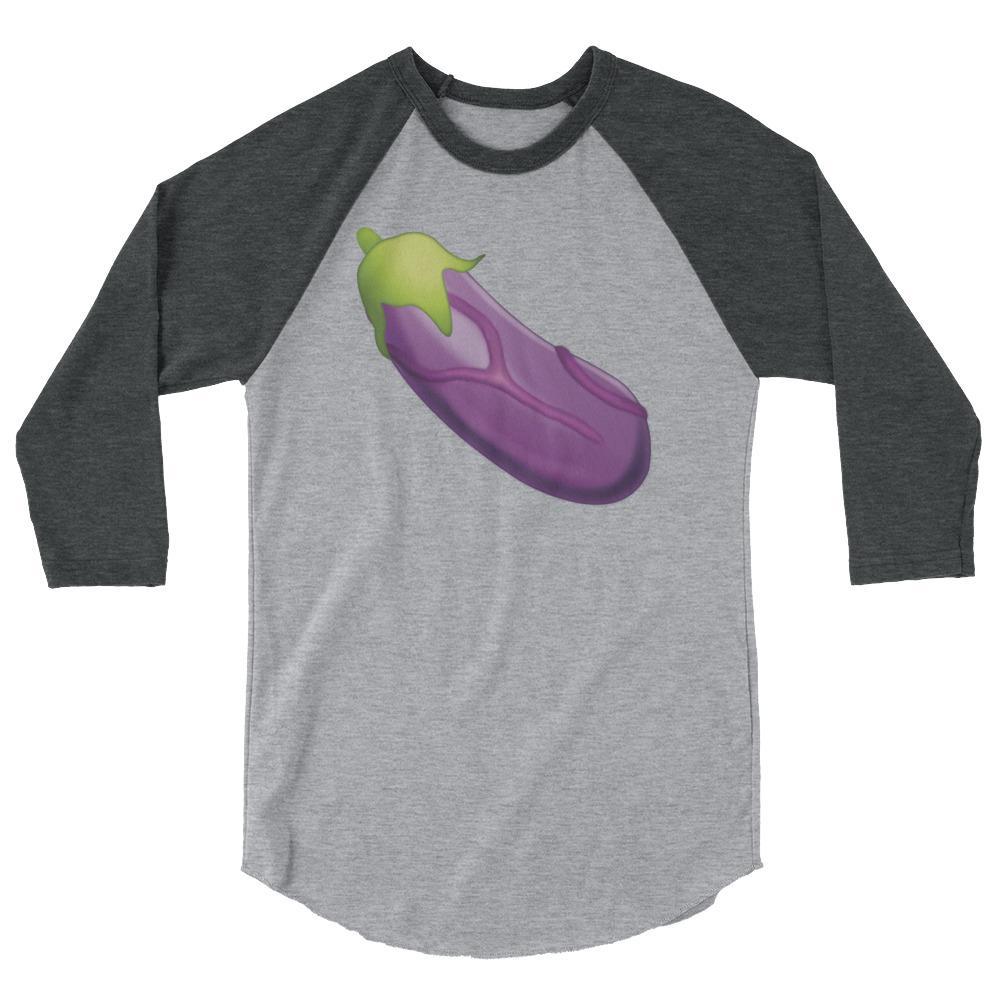 Veiny Eggplant Emoji (Raglan)-Raglan-Swish Embassy