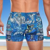 Pop Boys Blue (Square Cut Trunks)