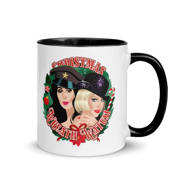 Christmas Wreath Watusi (Mug) - Black
