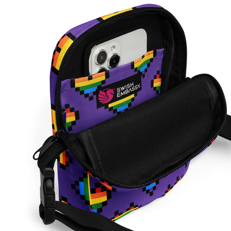 8 bit Pride Heart (Crossbody Bag)-Crossbody Bag-Swish Embassy