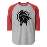 Bullseye (Raglan) - Heather Grey/Heather Red