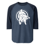 Bullseye (Raglan) - Heather Denim/Navy
