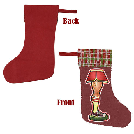 A Christmas Lamp (Sequin Christmas Stocking)-Christmas Stockings-Swish Embassy