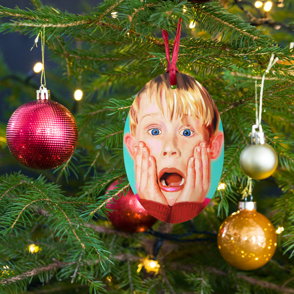 Alone Again (Ornament/Fridge Magnet)-Wood Ornament-Swish Embassy