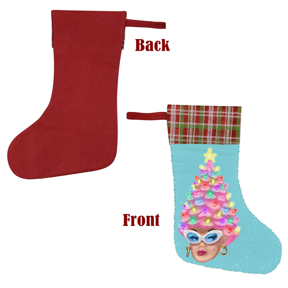 BarbenTree (Sequin Christmas Stocking)-Christmas Stockings-Swish Embassy