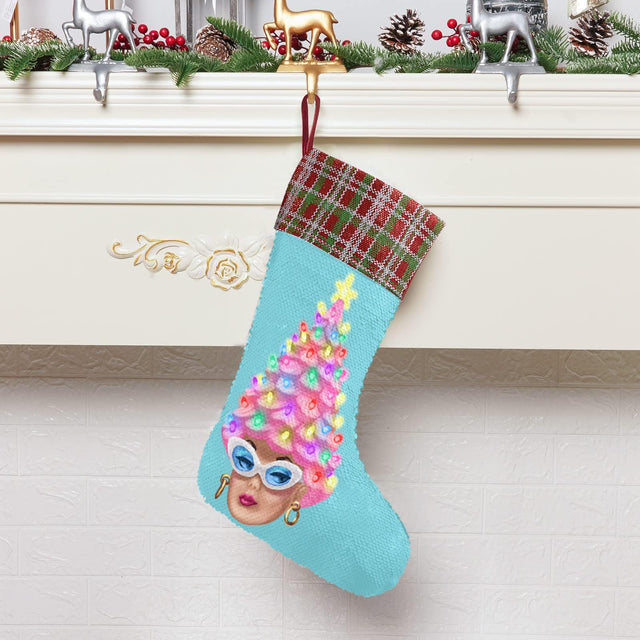 BarbenTree (Sequin Christmas Stocking)-Christmas Stockings-Swish Embassy