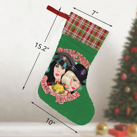 Bells are Ringing (Sequin Christmas Stocking)-Christmas Stockings-Swish Embassy