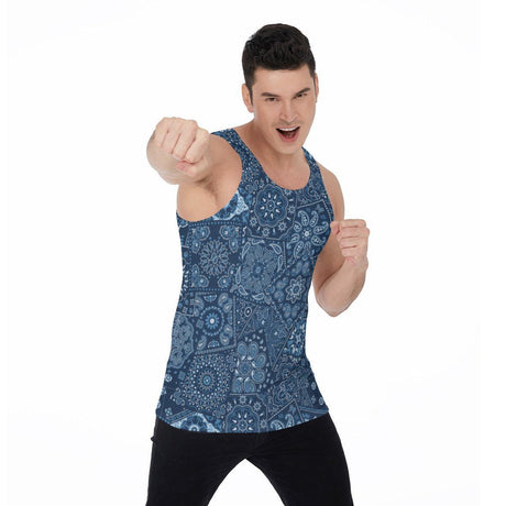Blue Hanky (Allover Tank Top)-Allover Tank Top-Swish Embassy