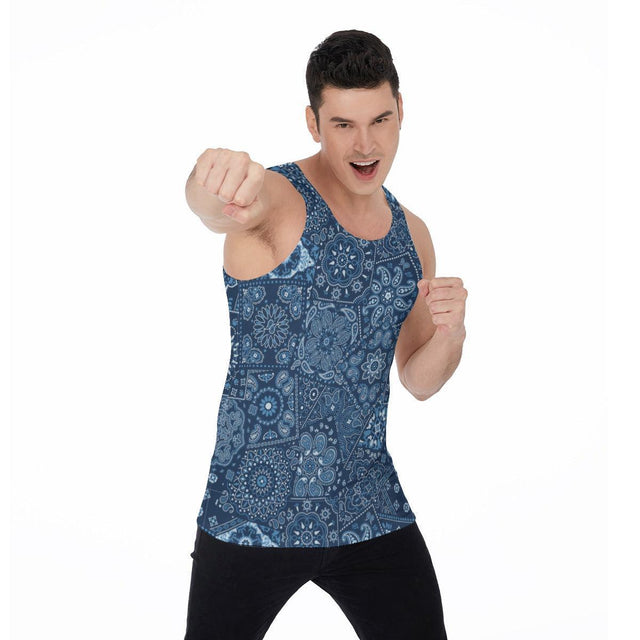 Blue Hanky (Allover Tank Top)-Allover Tank Top-Swish Embassy