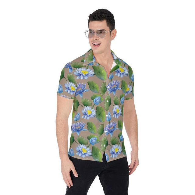 Blue Lotus (Button Shirt)-Button Shirt-Swish Embassy