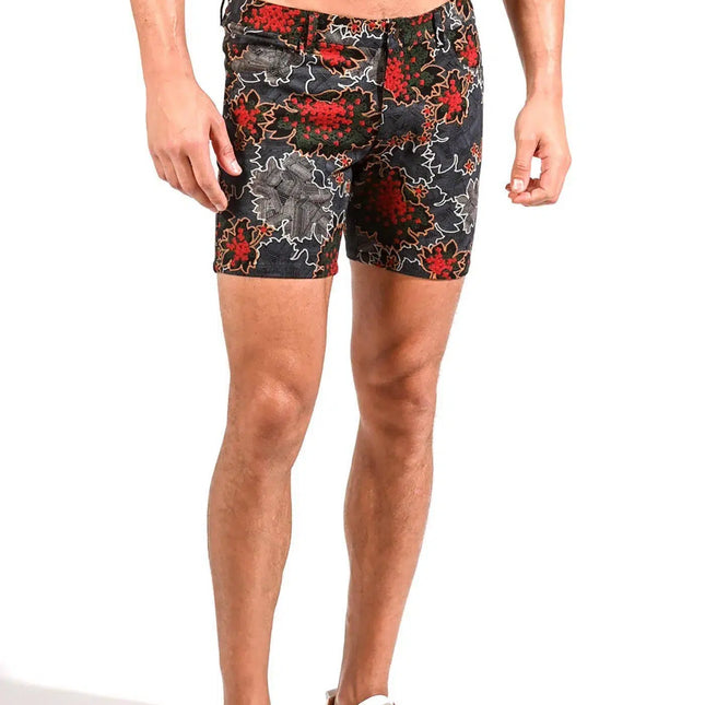 Booty Buster Shorts - Slate Red Floral-Shorts-Swish Embassy