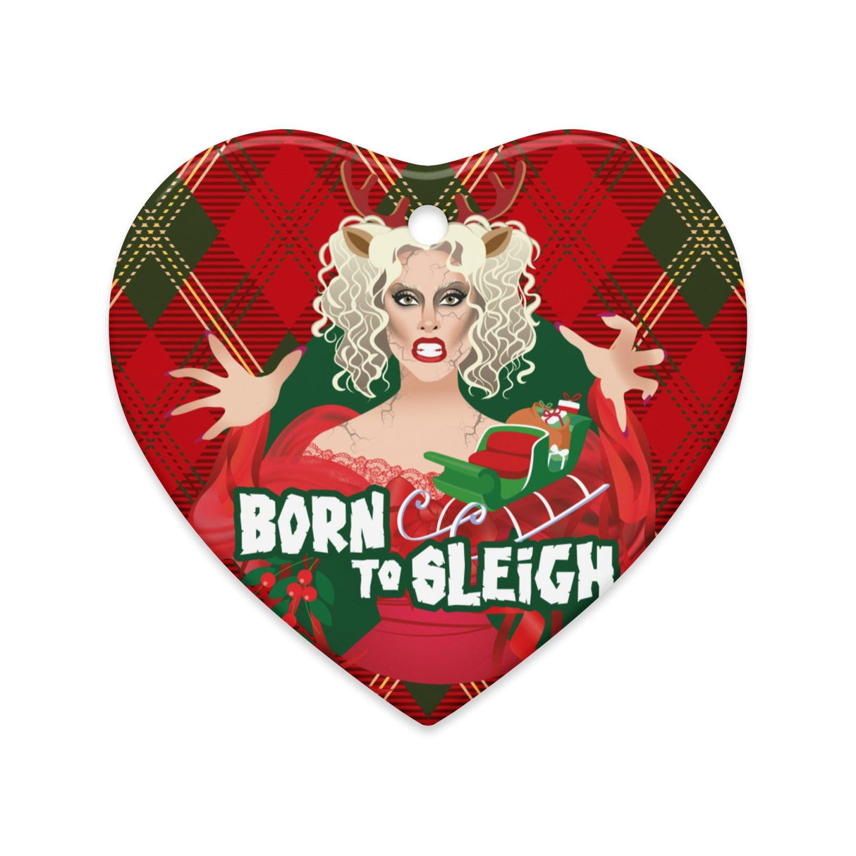 Born to Sleigh (Ceramic ornament)-Swish Embassy