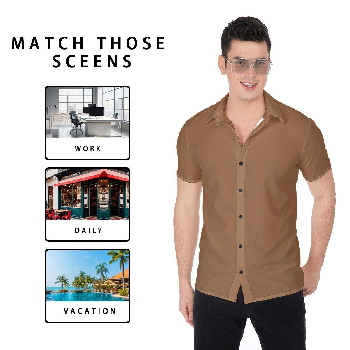 Caramel Drip (Button Shirt)-Button Shirt-Swish Embassy