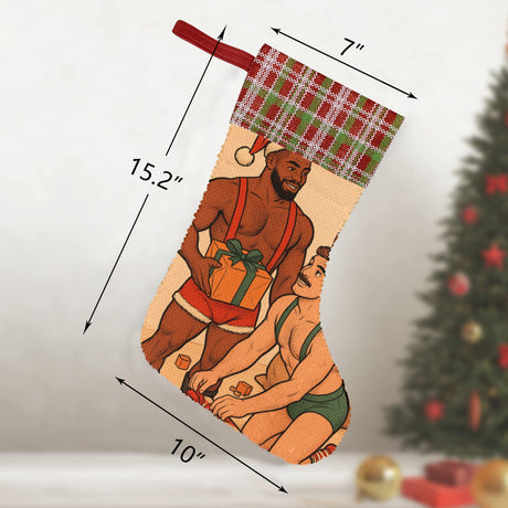 Checking the List (Sequin Christmas Stocking)-Christmas Stockings-Swish Embassy