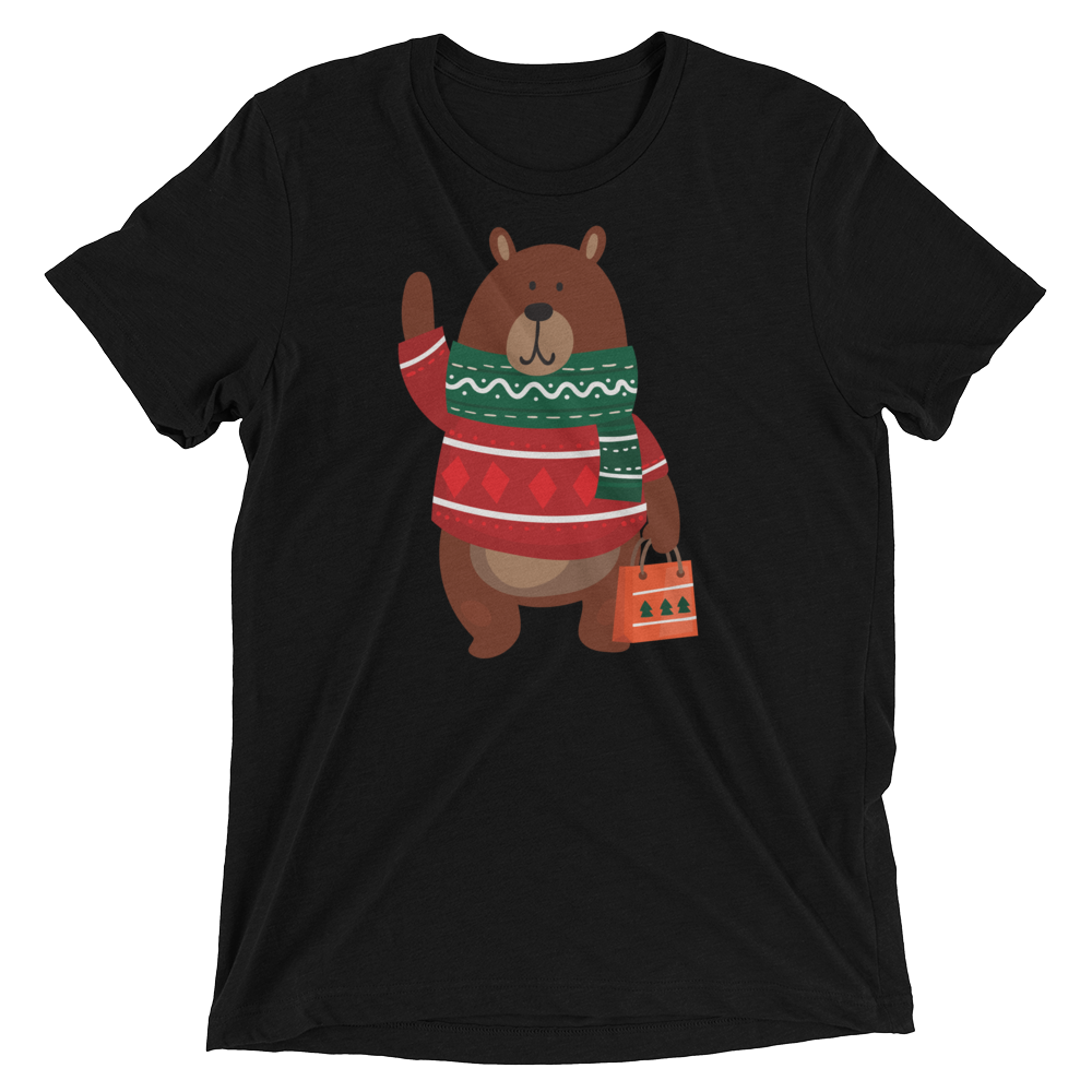 Christmas Bear (Triblend)-Triblend T-Shirt-Swish Embassy