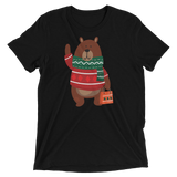 Christmas Bear (Triblend)-Triblend T-Shirt-Swish Embassy