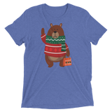 Christmas Bear (Triblend)-Triblend T-Shirt-Swish Embassy