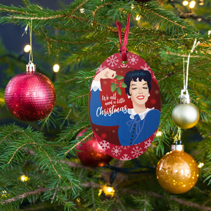 Christmas with Mame (Ornament/Fridge Magnet)-Wood Ornament-Swish Embassy