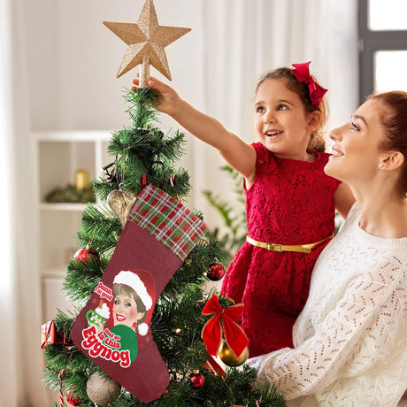 Damn Eggnog (Sequin Christmas Stocking)-Christmas Stockings-Swish Embassy