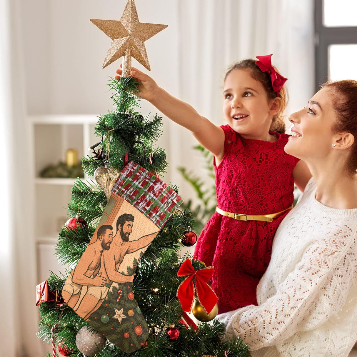 Deck the Balls (Sequin Christmas Stocking)-Christmas Stockings-Swish Embassy