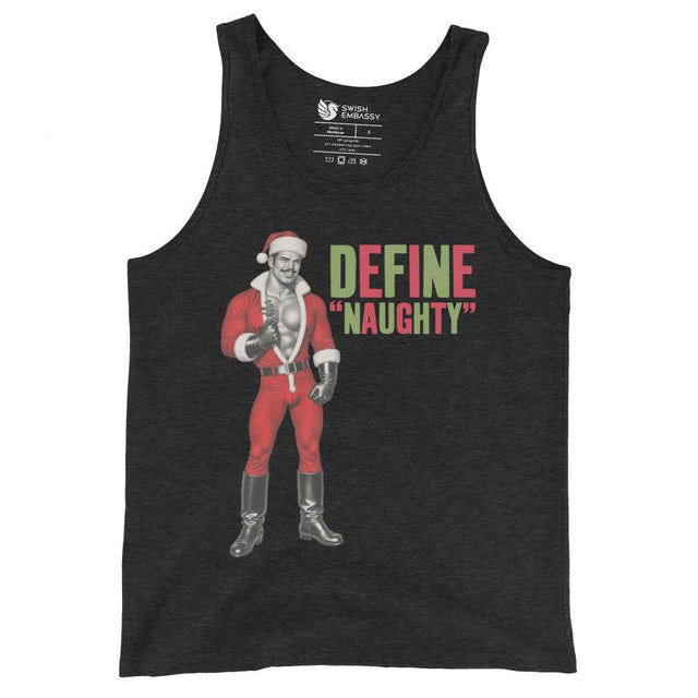 Define Naughty (Tank Top)-Christmas Tank Tops-Swish Embassy
