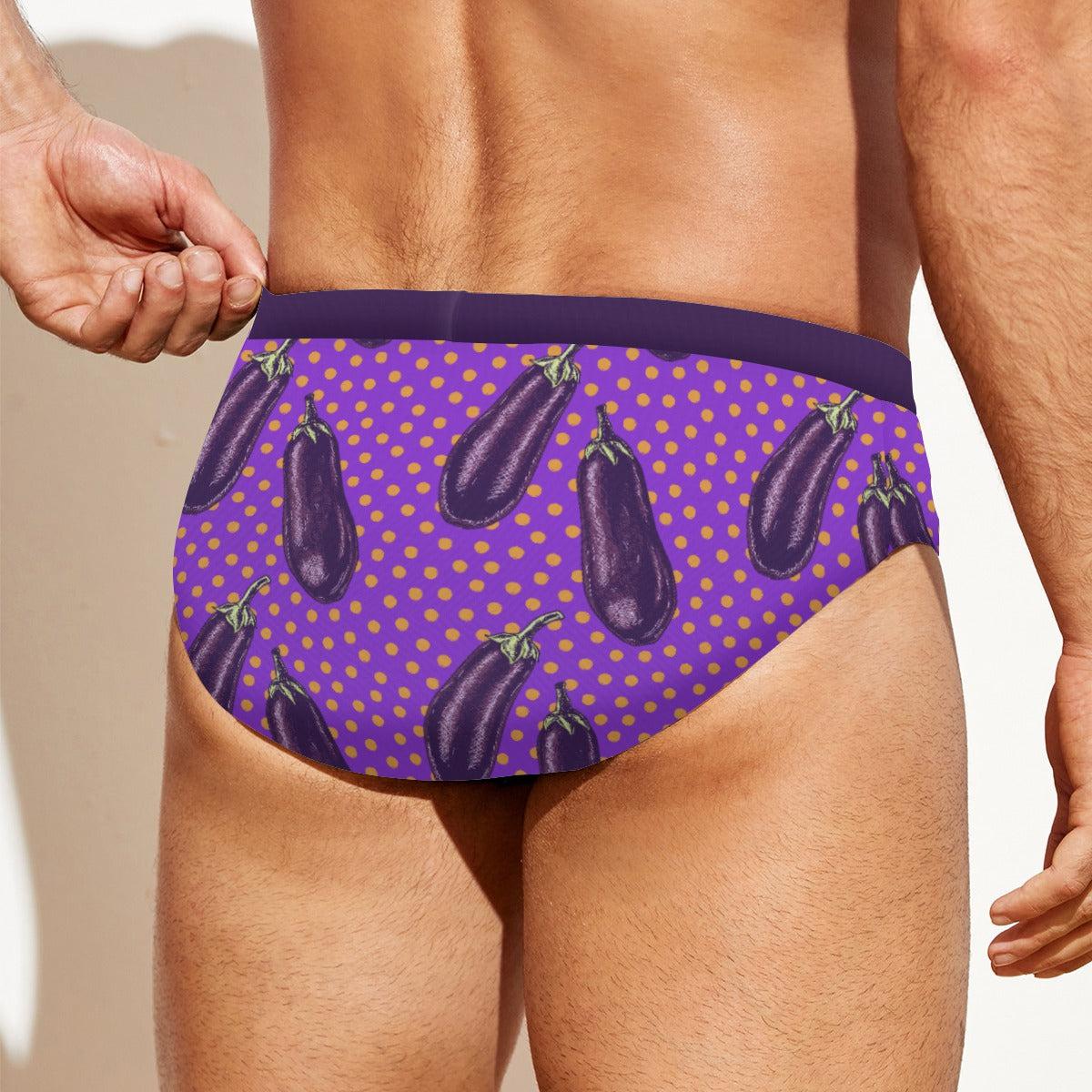 Eggplant Polkadot (Swim Briefs)-Swim Briefs-Swish Embassy