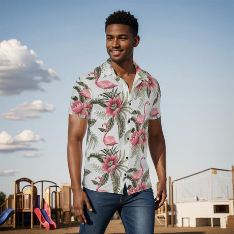 Flamingo Eden (Button Shirt)-Button Shirt-Swish Embassy