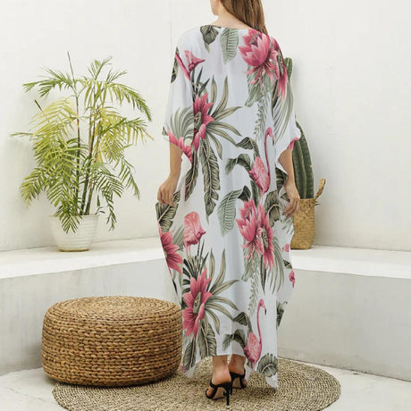 Flamingo Eden (Kaftan)-Kaftan-Swish Embassy