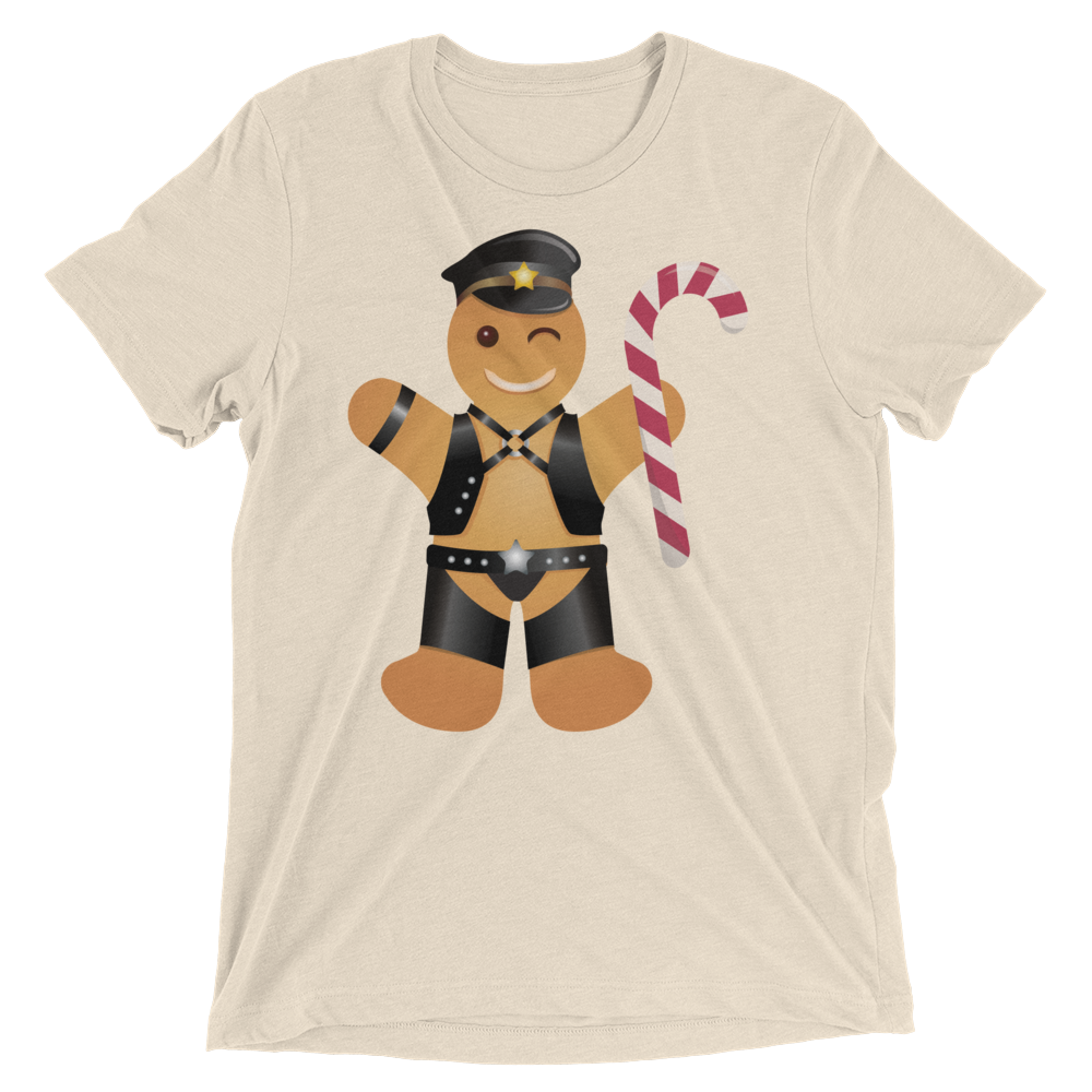 Gingerbread Leather Man (Triblend)-Triblend T-Shirt-Swish Embassy