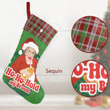 Ho Ho Hold My Broom (Sequin Christmas Stocking)-Christmas Stockings-Swish Embassy