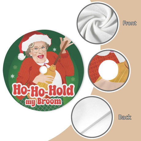 Ho Ho Hold My Broom (Tree Skirt)-Tree Skirts-Swish Embassy