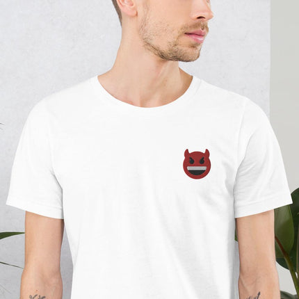 Horned Devil (Embroidered)-Embroidered T-Shirts-Swish Embassy