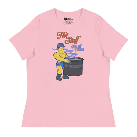 Hot Stuff Comin’ Thru (Women's Relaxed T-Shirt)-Women's T-Shirts-Swish Embassy