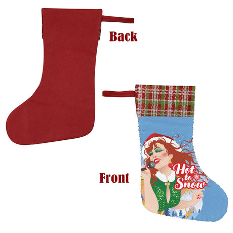 Hot to Snow (Sequin Christmas Stocking)-Christmas Stockings-Swish Embassy