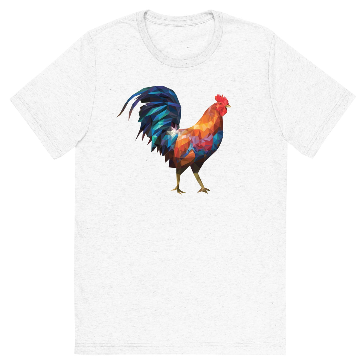 Huge Polygon Rooster (Triblend)-Triblend T-Shirt-Swish Embassy