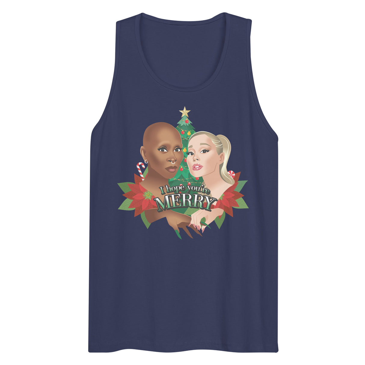 I Hope You're Merry (Tank top)-Christmas Tank Tops-Swish Embassy