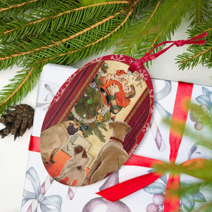 I Saw Daddy Kissing Santa Claus (Ornament/Fridge Magnet)-Wood Ornament-Swish Embassy