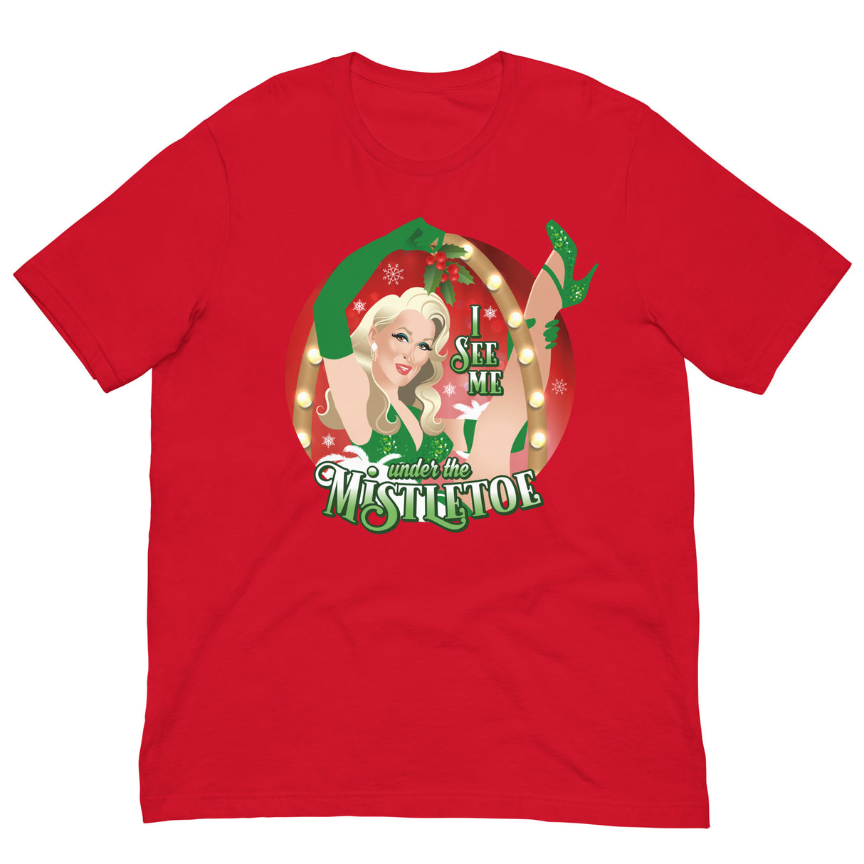 I See Me Under the Mistletoe-T-Shirts-Swish Embassy