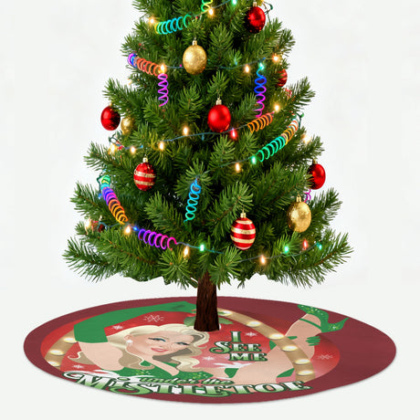 I See Me Under the Mistletoe (Tree Skirt)-Tree Skirts-Swish Embassy
