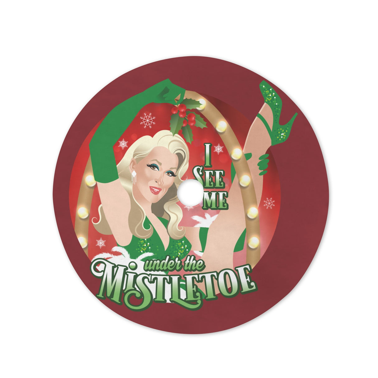 I See Me Under the Mistletoe (Tree Skirt)-Tree Skirts-Swish Embassy
