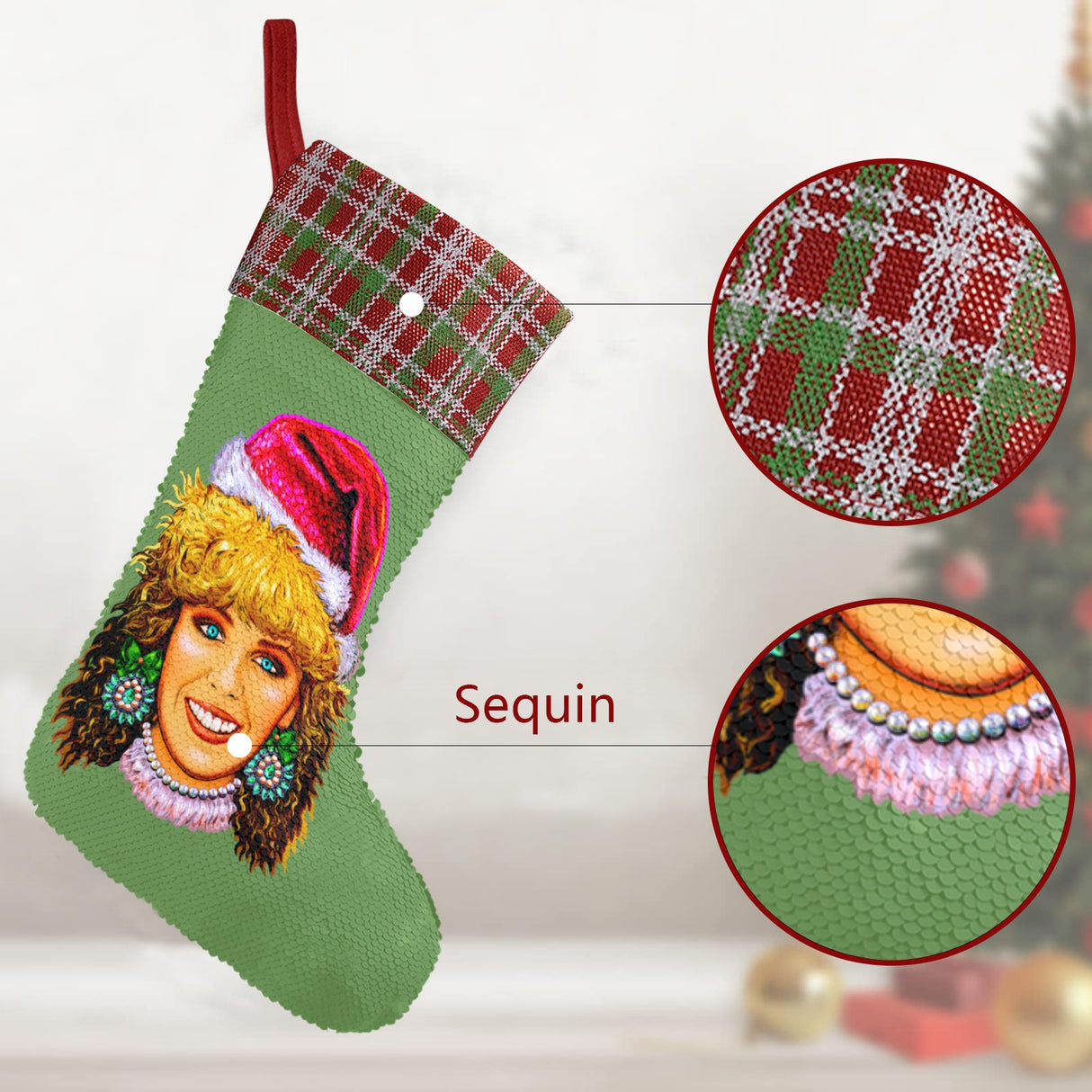 I Should Be So Jolly (Sequin Christmas Stocking)-Christmas Stockings-Swish Embassy