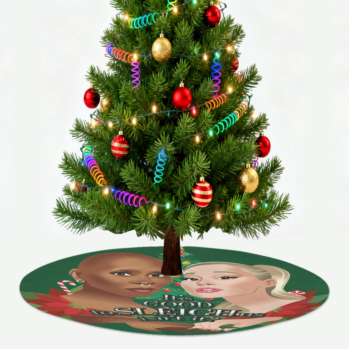 It's Good to Sleigh Us (Tree Skirt)-Tree Skirts-Swish Embassy