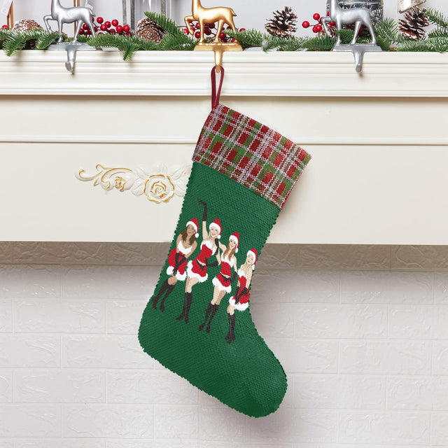 Jingle Bell Rock (Sequin Christmas Stocking)-Christmas Stockings-Swish Embassy
