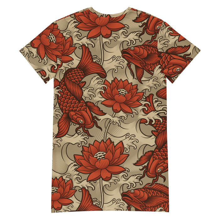 Koi & Lotus (Kaftan Shirt)-Kaftan Shirt-Swish Embassy