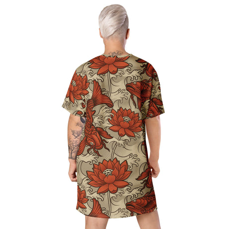 Koi & Lotus (Kaftan Shirt)-Kaftan Shirt-Swish Embassy