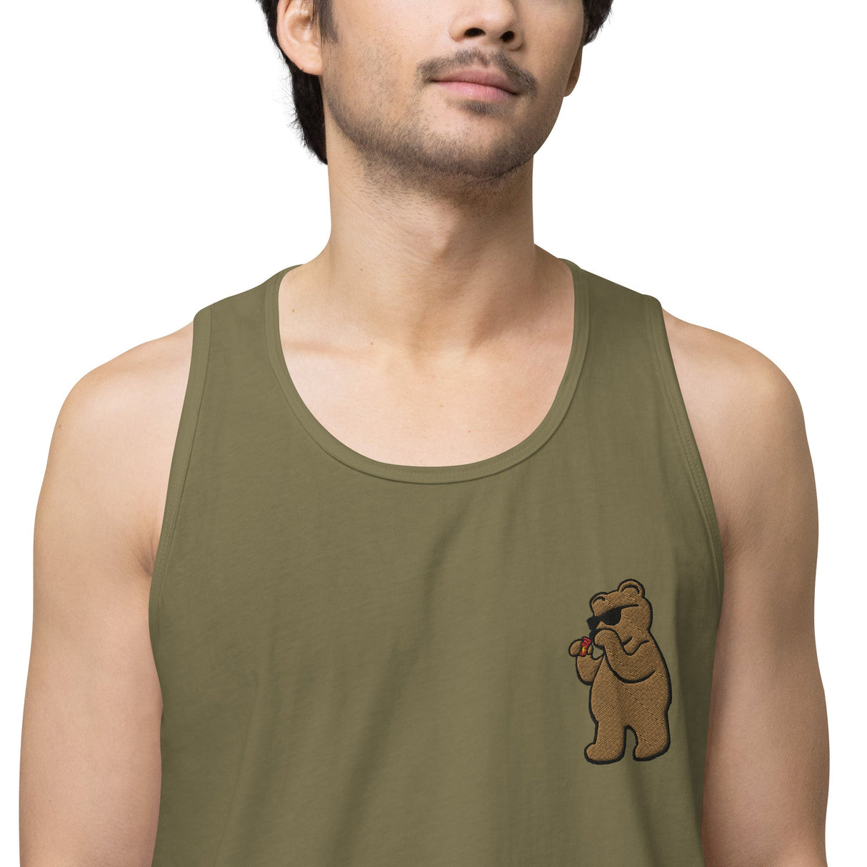 Leather Cleaner Bear (Embroidered - Tank Top)-Tank Top-Swish Embassy