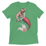 Merman Christmas (Triblend)-Triblend T-Shirt-Swish Embassy