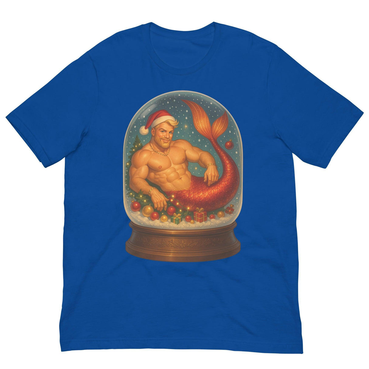 Merman in a Snow Globe-Christmas T-Shirts-Swish Embassy