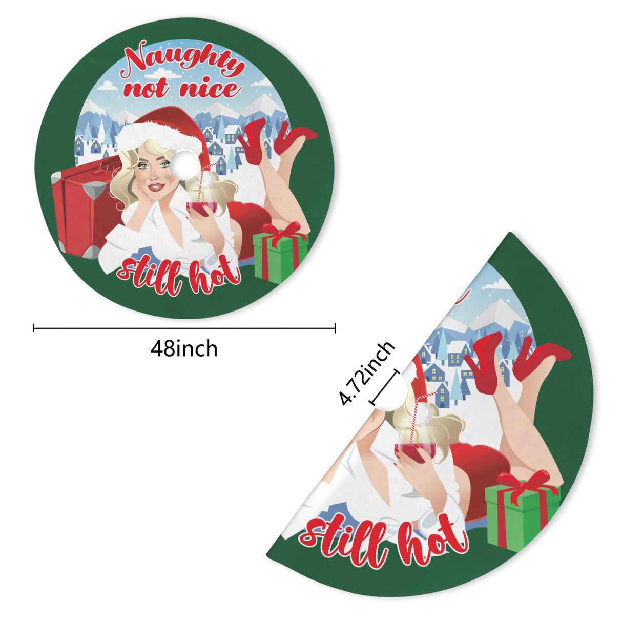 Naughty Not Nice (Tree Skirt)-Tree Skirts-Swish Embassy