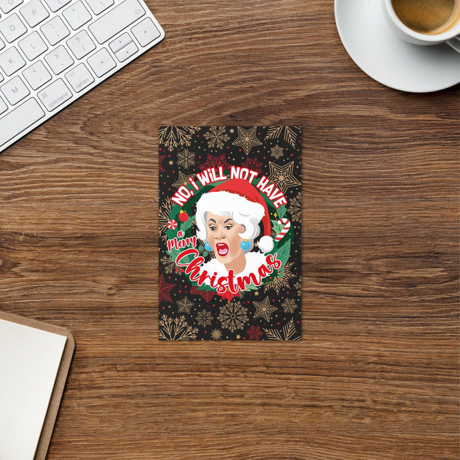 No I Will Not Have a Merry Xmas (Greeting card)-Christmas Card-Swish Embassy